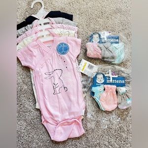 Brand New Gerber’s Baby Onesie with baby mittens bundle